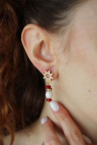 Boucles d'oreilles - Zircon et perles de culture