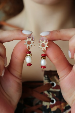 Boucles d'oreilles - Zircon et perles de culture