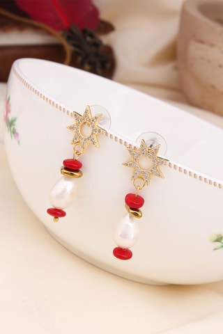 Boucles d'oreilles - Zircon et perles de culture