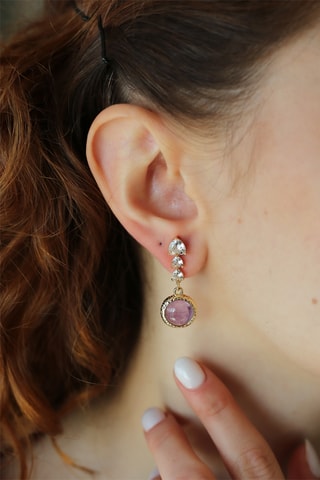 Boucles d'oreilles - Améthyste et zircon