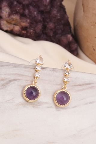 Boucles d'oreilles - Améthyste et zircon