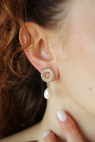 Boucles d'oreilles - Zircon et perles de culture