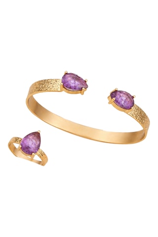 Parure - Plaqué or jaune et zircons