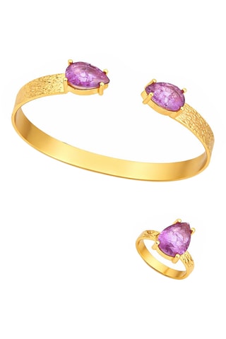 Parure - Plaqué or jaune et zircons