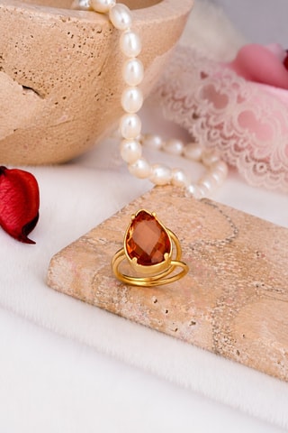 Bague - Plaqué or jaune et zultanite