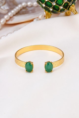 Jonc - Plaqué or jaune et zircons