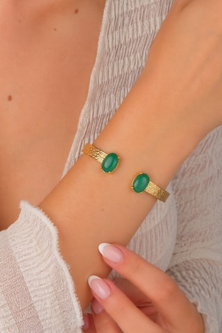 Jonc - Plaqué or jaune et zircons