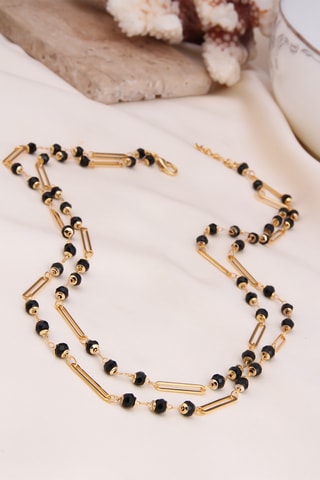 Collier 2 rangs - Noir