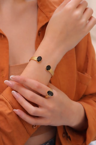 Parure - Plaqué or jaune et zircons