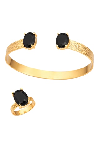Parure - Plaqué or jaune et zircons