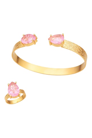 Parure - Plaqué or jaune et zircon