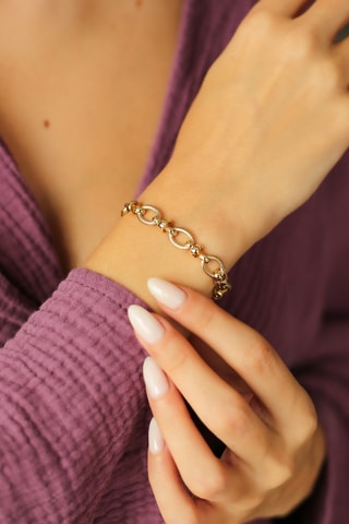 Bracelet - Plaqué or jaune et zircons