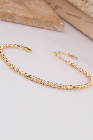 Bracelet - Plaqué or jaune et zircons