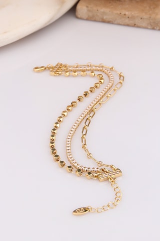 Bracelet - Plaqué or jaune et zircons