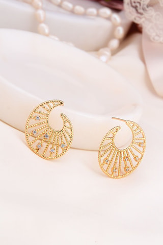 Puces - Plaqué or jaune et zircons