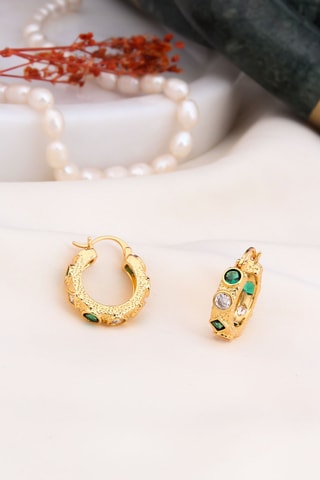 Boucles d’oreilles - Plaqué or jaune et zircons
