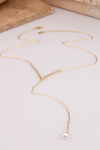 Collier - Plaqué or jaune et zircons 