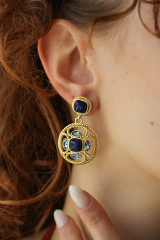 Boucles d’oreilles - Lapis-lazulis et zircons