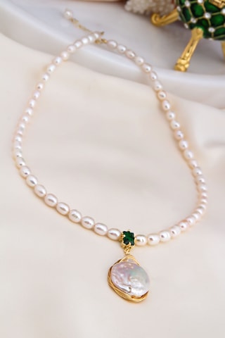 Collier - Perles de culture et zircon