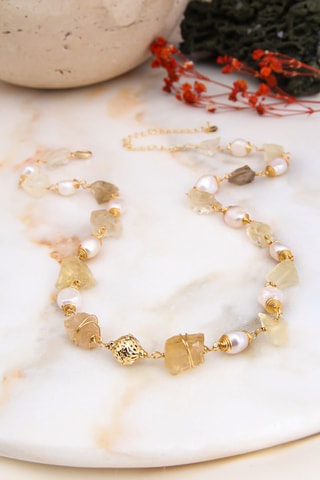 Collier - Doré et blanc