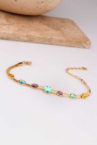 Bracelet - Plaqué or jaune et zircons
