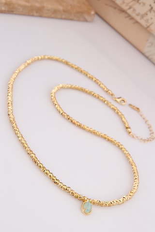 Collier - Plaqué or jaune et zircon