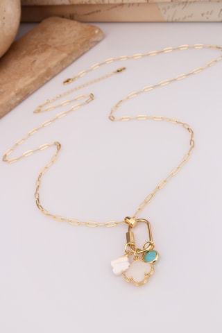 Collier - Plaqué or jaune et zircons