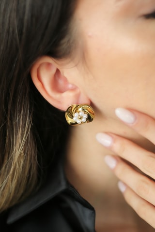Boucles d’oreilles - Plaqué or jaune et perles de culture