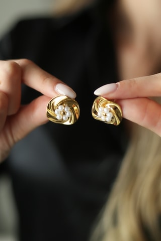 Boucles d’oreilles - Plaqué or jaune et perles de culture