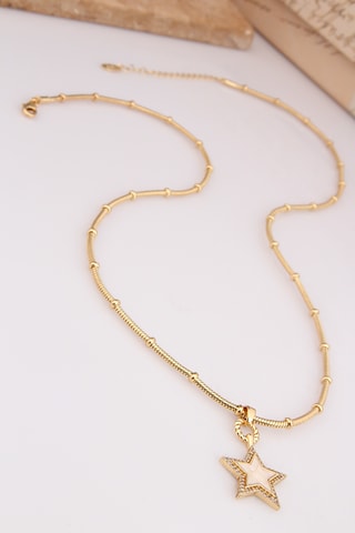 Collier - Plaqué or jaune et zircons