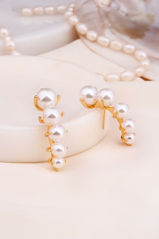 Puces - Plaqué or jaune et perles de culture