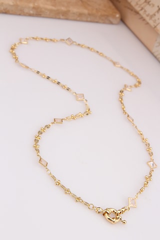 Collier - Plaqué or jaune et zircons