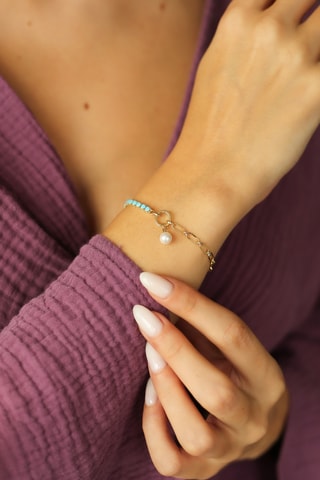Bracelet - Plaqué or jaune et zircons