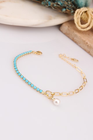 Bracelet - Plaqué or jaune et zircons