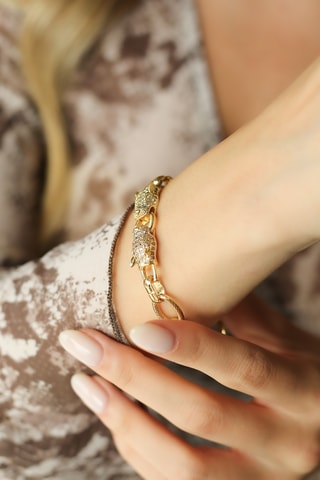 Bracelet - Plaqué or jaune et zircons