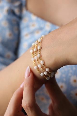 Bracelet multi-rang - Pierres de lune