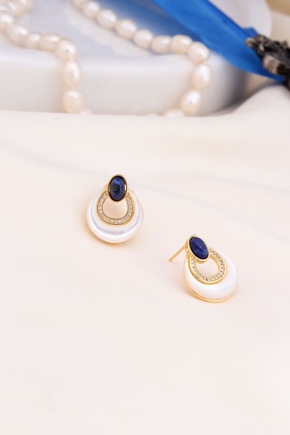 Puces - Plaqué or jaune et lapis-lazuli