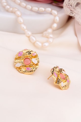 Puces - Plaqué or jaune et zircons