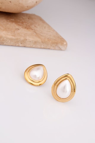 Puces - Plaqué or jaune et perle de culture