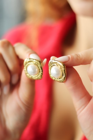 Boucles d’oreilles - Plaqué or jaune et perles de culture