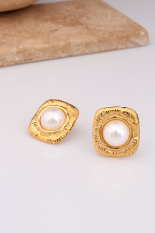 Boucles d’oreilles - Plaqué or jaune et perles de culture