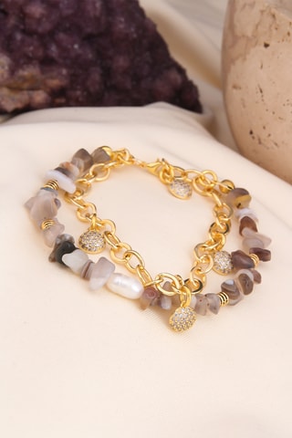 Bracelet - Perles de culture et zircons