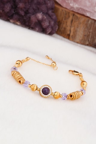 Bracelet - Plaqué or jaune et zircons