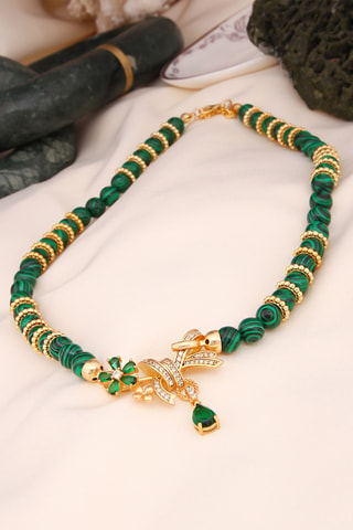 Collier - Malachites et zircons