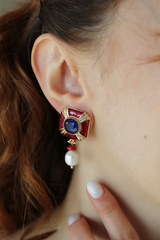 Boucles d'oreilles - Œils-de-chat et perles de culture