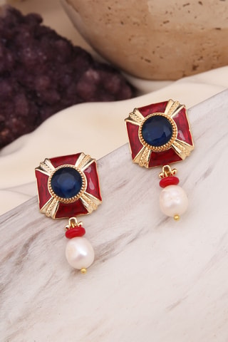 Boucles d'oreilles - Œils-de-chat et perles de culture