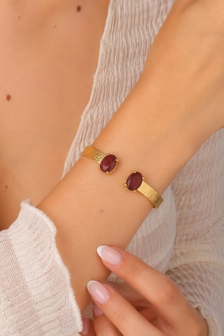 Jonc - Plaqué or jaune et zircons