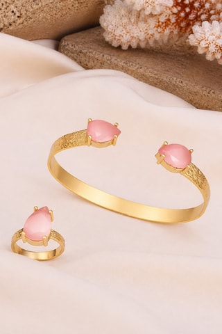 Parure - Plaqué or jaune et zircons