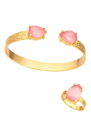 Parure - Plaqué or jaune et zircons