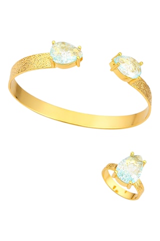 Parure - Plaqué or jaune et zircons